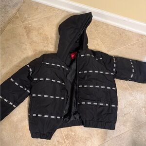 Guess Women Black Hooded Cropped Puffer Jacket M